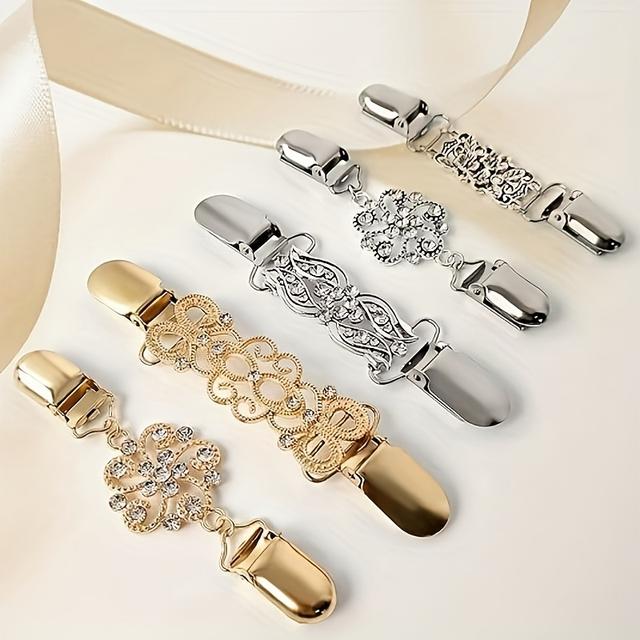 TEMU 5 ชิ้น คลิปเข็มขัดเสื้อเชิ้ตวินเทจ คลิปเสื้อคลุม เสื้อสเวตเตอร์ คาร์ดิแกน ผ้าคลุมไหล่