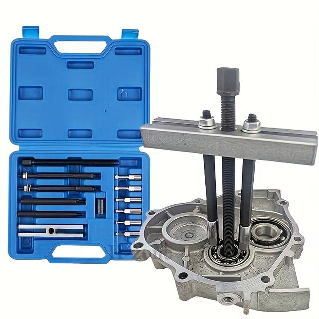 TEMU Kit di rimozione di 13 cuscinetti incassati, set di estrattori di cuscinetti di inserimento piccoli, strumento di smontaggio professionale, confezione in plastica blu