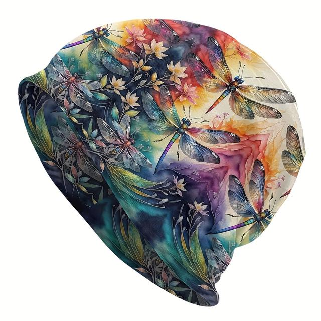 TEMU A Unisex Lightweight Cap With A Dragonfly Print Made Of Elastic, Without Battery