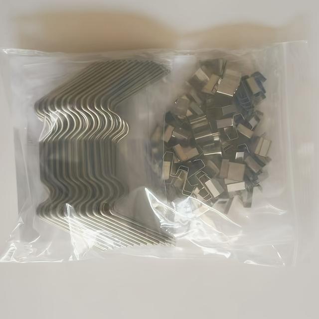 TEMU 100st Tjock Rostfritt Stål "W" "Z" Fästklämma för Reparation av Glas i Växthus SUS304 50st W Glasklämma och 50st Z Fästklämma för Glas i Växthus Rostfritt Stål Förpackning Glasplatta