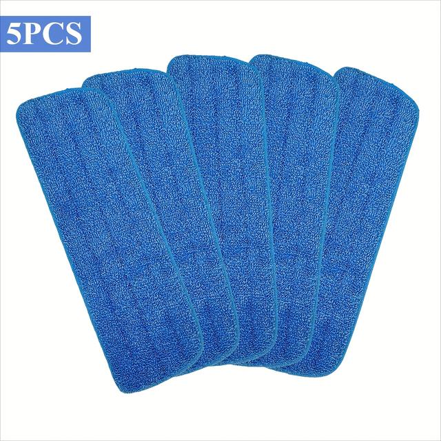 TEMU 5 stuks Herbruikbare Microvezel Sproeimop Pads - Nat/ Schoonmaakkoppen voor , Duurzame & Absorberende Vervangingspads voor Houten Vloeren, Ruimtes en Meer, Efficiënt Schoonmaakgereedschap