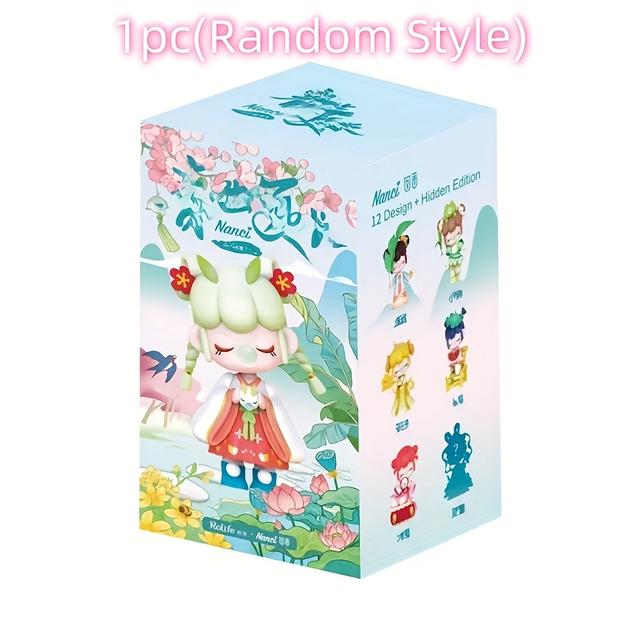 TEMU 1pc Adorable Mystery Box Doll Set - Whimsical Girl Figures With Vibrant Traditional Attire, Pvc Collectible, Ideal For Home Decor & Gift , Assorted Designs