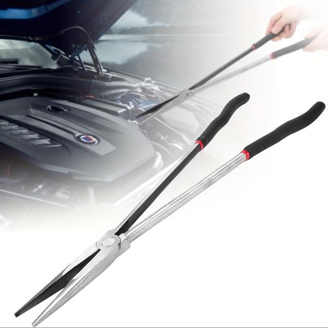 TEMU Alicates de punta y larga alcance de 11 pulgadas, ideales para espacios reducidos y de acceso, con diseños de punta curva y pico de .