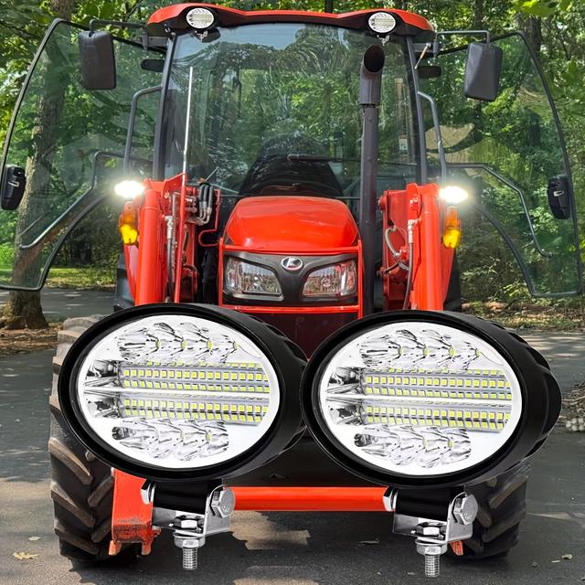 TEMU 2pcs Oval Led Tractor Light, 5.5 Inch Offroad Light Motorcycle Work Lamp, 12v 24v Led Pods Light For Car Off Truck 4x4 Suv Atv