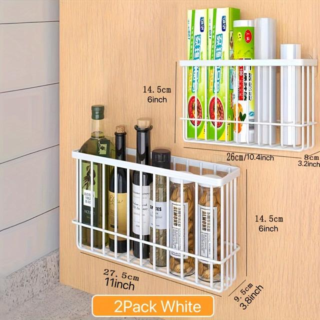 TEMU 2pcs Metal Wire Storage Basket Wall Hanging Basket Wall Mounted Organizer Basket Bin Magazine Basket For Bathroom Kitchen Pantry Cabinet Entryway