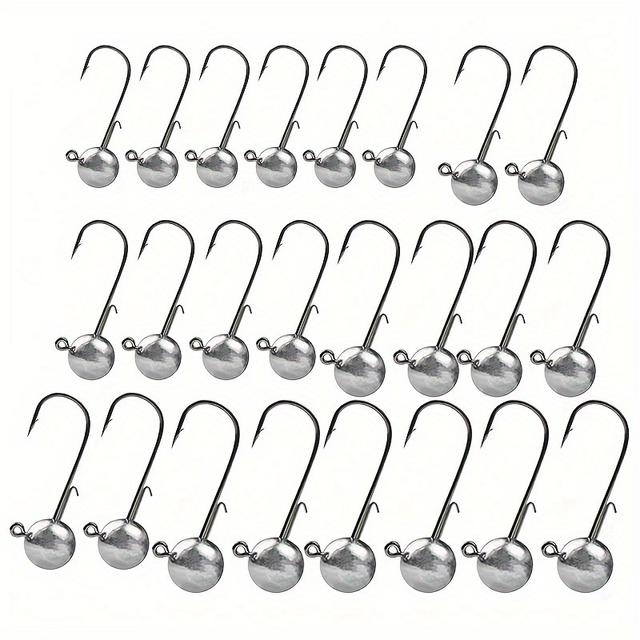 TEMU 24 Stück Widerhaken Jigkopf Haken Köder Angelköder Weichköder Weichwurm T-Tail Crank Haken Anti-Snag Jigkopf Angelzubehör