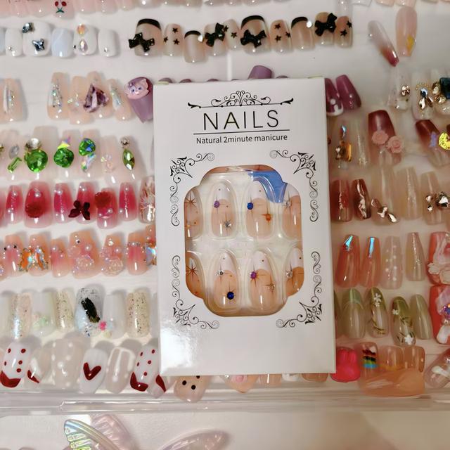 TEMU 96pcs Of Press In Nails, Random Long Nails With Different Designs, Fake Nails For And - Daily Holiday Wear