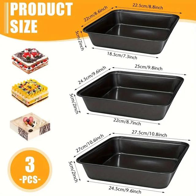 TEMU Heavy-duty Rectangular Baking Dish - Dishwasher Safe Cake Pan Ideal For Brownies, Lasagna, Layered Cakes, And Roasts - Convenient Release And Storage For Home Use, Restaurants,