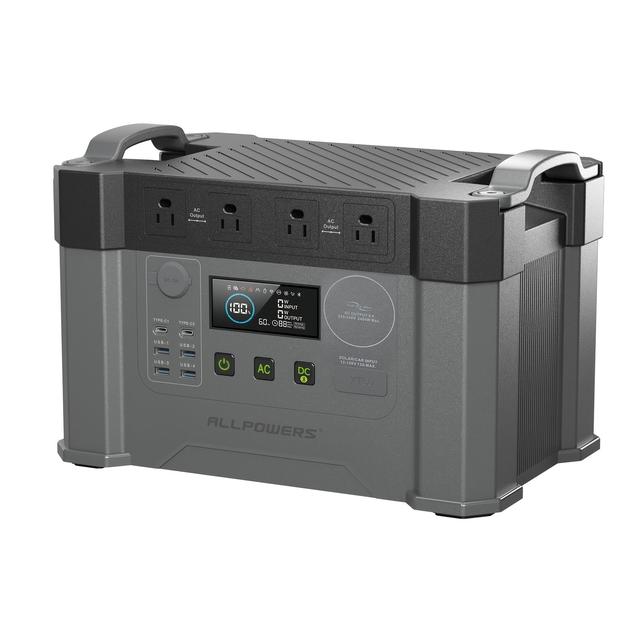 TEMU Allpowers Generator 2400w (4000w ) Portable Power Station, 1451wh Lithium With Mppt Charge Controller, Fast Solar//ups Backup, Outlets For Home Emergency, Camping, Rv - Heavy-duty For Most