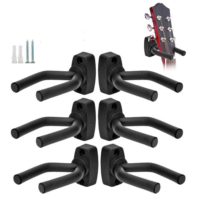 TEMU Gitarren-Wandhalterungs-Set mit 6 Stück, inklusive Schrauben - Einfache Installation - Geeignet für Gitarren, Bässe, Mandolinen, und Ukulelen