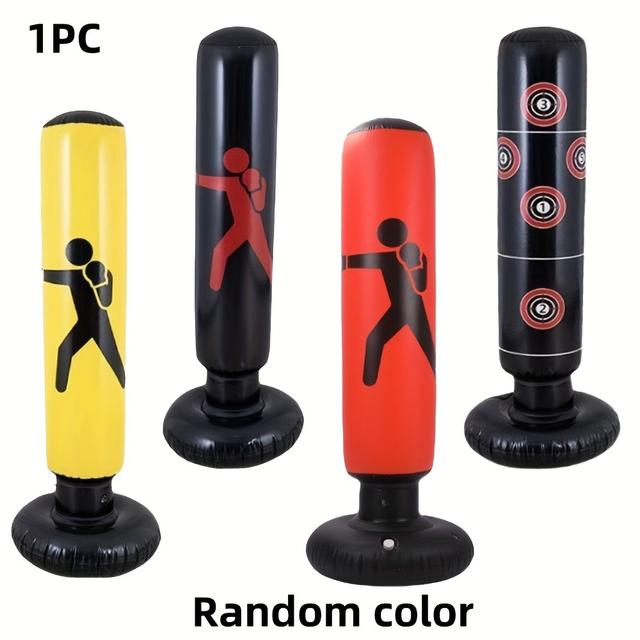 TEMU Columna de Boxeo Inflable Premium - Bolsa de Golpes de 63" para Relajación y Entrenamiento Físico, Material PVC Duradero, Selección de Color Aleatorio