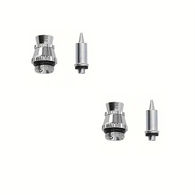 TEMU 2pcs Complete Airbrush Replacement Kit With 0.3mm Nozzle And Cap - Metal Construction, Ideal For Artists