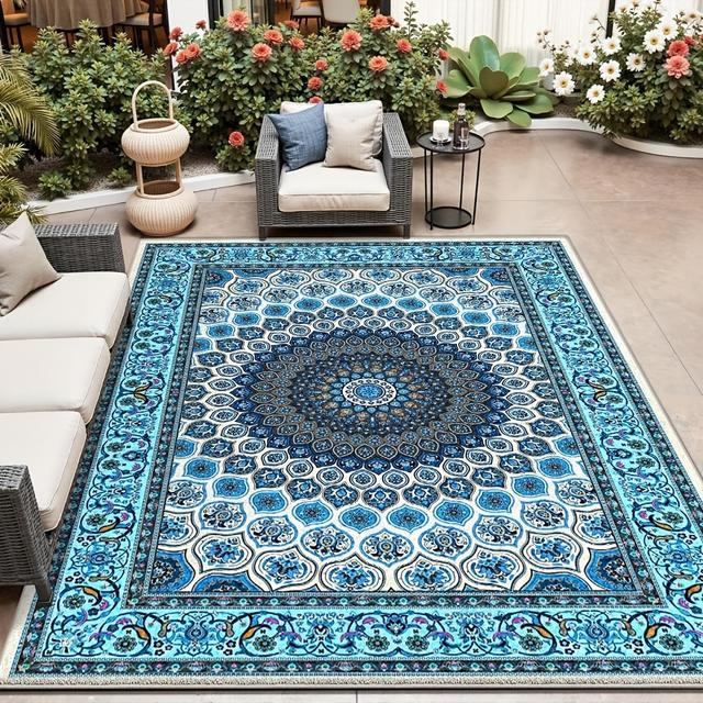 TEMU Machine-washable Design Area Mat With Nordic Geometric Pattern. Head Outdoors To New With This Portable Mat, On Grass, And Instantly Create A . Ideal For Casual Family Rooms,