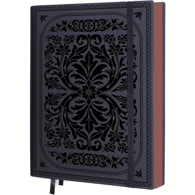 TEMU A5 Biroyal Bullet Point Grid Journal With Hardcover Leather, 256 Pages For Writing, Built-in Pocket, 120gsm Paper, Suitable For Women And Men To And Doodle, Size 14.8 X