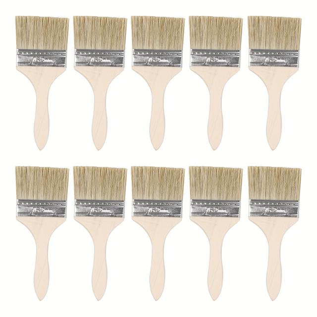 TEMU 10개 세트 미세 핸들 페인트 브러시 3인치