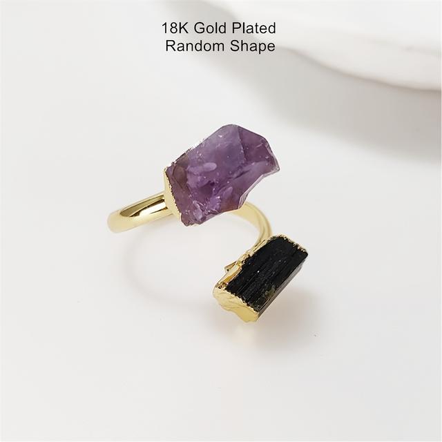 TEMU negra natural y de calidad, con diseño de piedra , joyería chapada en oro de 18 para mujer, como regalo de San Valentín RG056