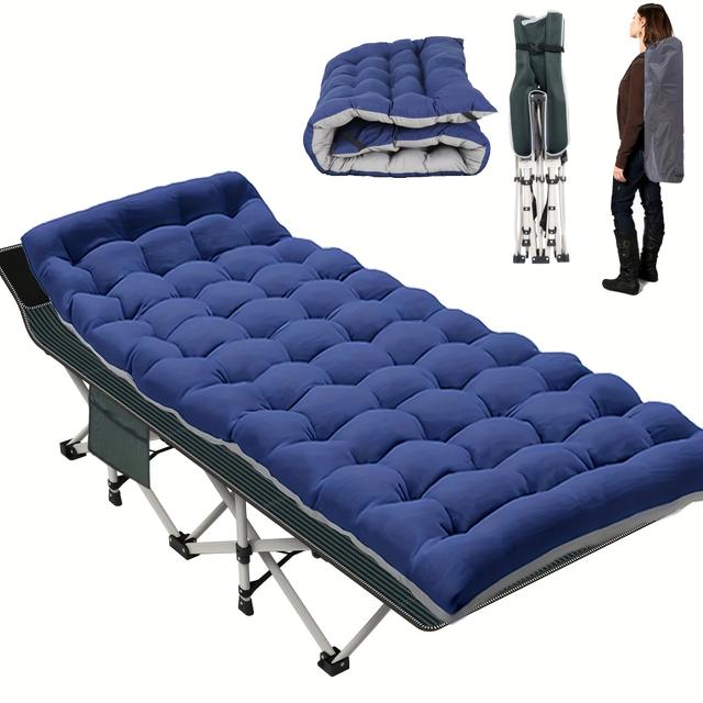 TEMU Lit pliant portable NICEWAY, lit de camping extérieur avec matelas, jusqu'à 500 lbs, idéal pour camping, plage, terrasse