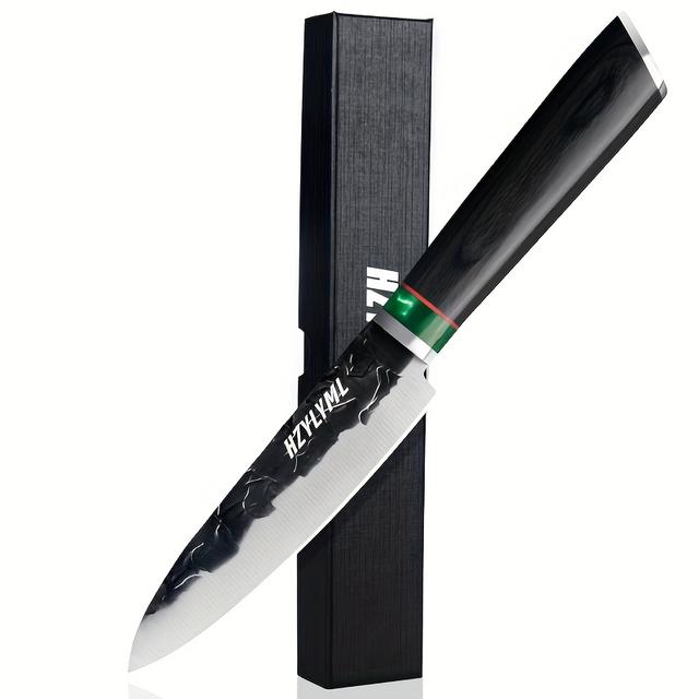 TEMU 果物ナイフ 115mm 小さな万能料理包丁 5Cr15MoV 高炭素ステンレス鋼製 天然木ハンドル 野菜・果物・肉・魚切り用