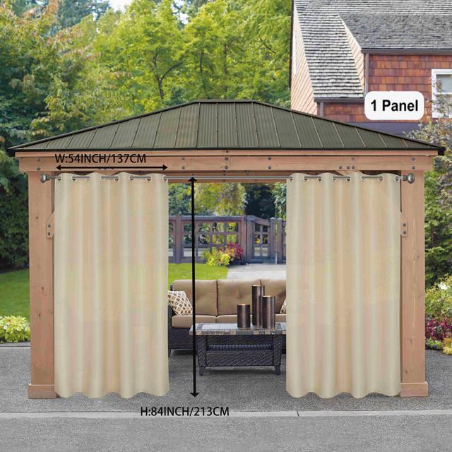 TEMU 1pc Panel Outdoor Curtains For Patio, Premium Thick Privacy Grommet Outside Curtains For Porch, Pergola