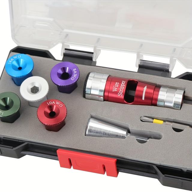 TEMU Electrician, Electric Wire Stripper, Soft Wire, , Wire Stripper, Electric Drill, Multi Specification Wire Stripper, Multi Functional Stripper