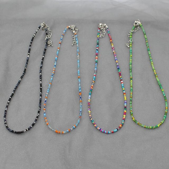 TEMU 4 Piezas, Collar De Cuentas De Arroz Bohemios, Estilo Cadena Para El Cuello, Regalo De Joyería Para Fiesta De Graduación Y