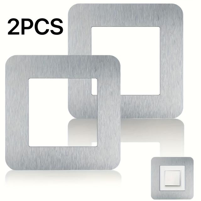 TEMU Dwa z Czterech Nowoczesnych Kryształowych Nakładek na Przełączniki, Kwadratowe Naklejki Ścienne na Ramki Przełączników, Dekoracyjne Nakładki na Gniazdka do Salonu i Biura