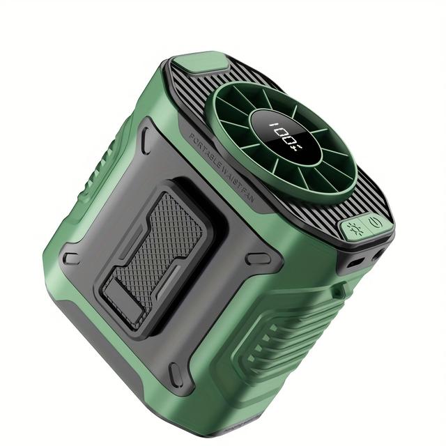 TEMU New Hanging Waist Fan, Portable Mini Cooling Fan For Outdoor Camping, Fishing, And Welding Work