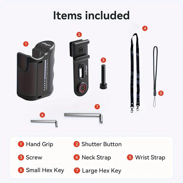 TEMU aMagisn Grip Kit voor DJI Pro/4/3 Ace Series/Go pro Serie Snelle Ontgrendelingshandgreep + Sluiterknop voor 360 Ace/AcePro/AcePro2