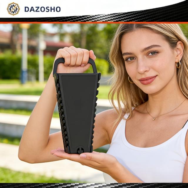 TEMU Nagy teherbírású csavarkulcs rendező állvány, 12 rekeszes szerszámtartó SAE és csavarkulcsokhoz, helytakarékos tároló szerszámosládához, garázsba, autó- és motorkerékpár javításhoz