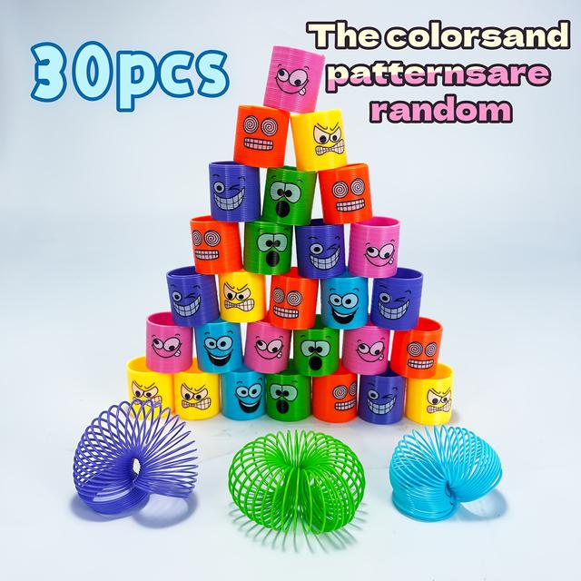 TEMU 12/18/24/30 Fun Mini Colorful Rings, Elastic Toys - Parties And Classroom Rewards, Multiple Play Options, Stretchable, Stackable In , Random Colors, Random