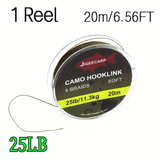 TEMU 1pc Carp Fishing Line Braided Hooklink Soft Rig 15 25 35lb Braid Camo For Hair Rig Carp Fishing Tackle