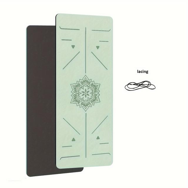 TEMU Tpe Yoga Mat With Non-slip Textured Surface, Yoga Mat With Strap, Thick Yoga And Pilates Mat Suitable For Yoga, Pilates, And Fitness