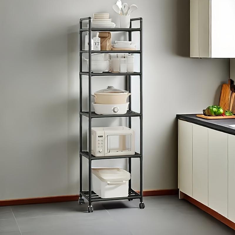 TEMU Estante de Almacenamiento de Cocina , Carrito Pequeño Móvil para Piso, Multicapa, para Hogar, , , Estante de Almacenamiento para Baño, Organizador de 6 Niveles, Estilo
