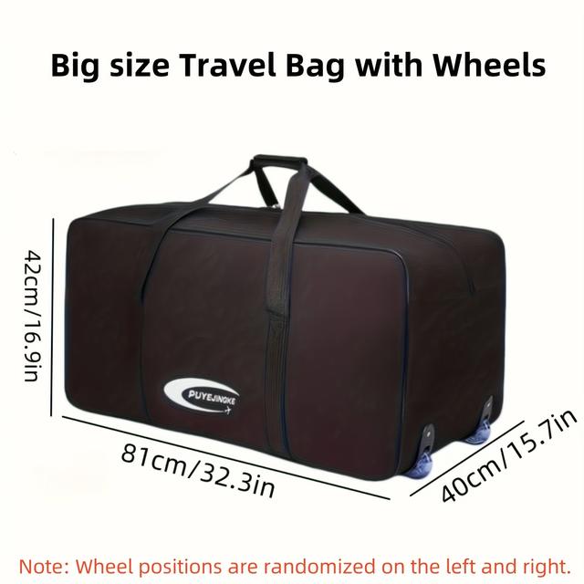 TEMU 1pc Enormous Portable Rolling Luggage Bag, Large Capacity Foldable Travel Bag, Oversized Storage Bag - Design, Exquisite Print, , Super Large Capacity - Assistant For Travel Storage