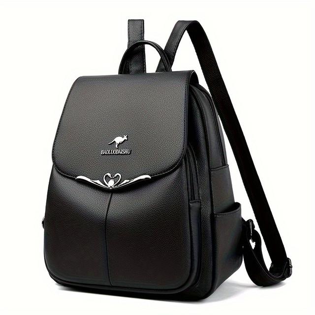 TEMU Lightweight Casual Backpack For - Large Capacity Travel Backpack With Adjustable Straps, Multiple Compartments & Embossed Logo, Durable Polyester Commuter Daypack For Work, School, Weekend Trips