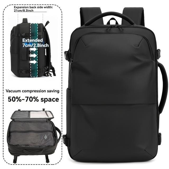 TEMU 60L Erweiterbarer Vakuum-Kompressionsrucksack - Robuster Reise- & Wander-Rucksack mit Trocken/Nass-Trennung Laptopfach, Ausziehbares Design