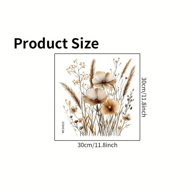 TEMU 1 Decorative Toilet Seat Sticker Creative Flower Dogtail Grass Pattern Decal Waterproof Self-adhesive Removable Pvc Bathroom Decorative Toilet Seat Sticker