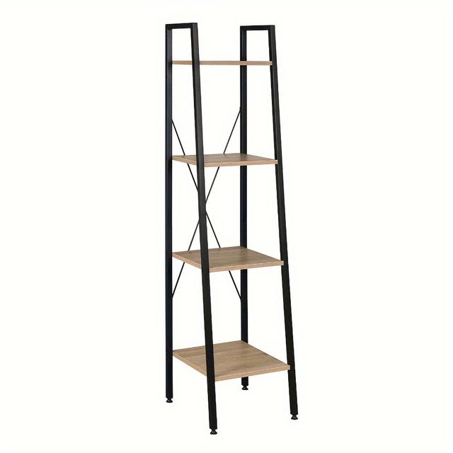 TEMU 1 étagère de cuisine en bois et acier avec 4 étagères 34 x 35 x 148 cm Noir + Grain de bois