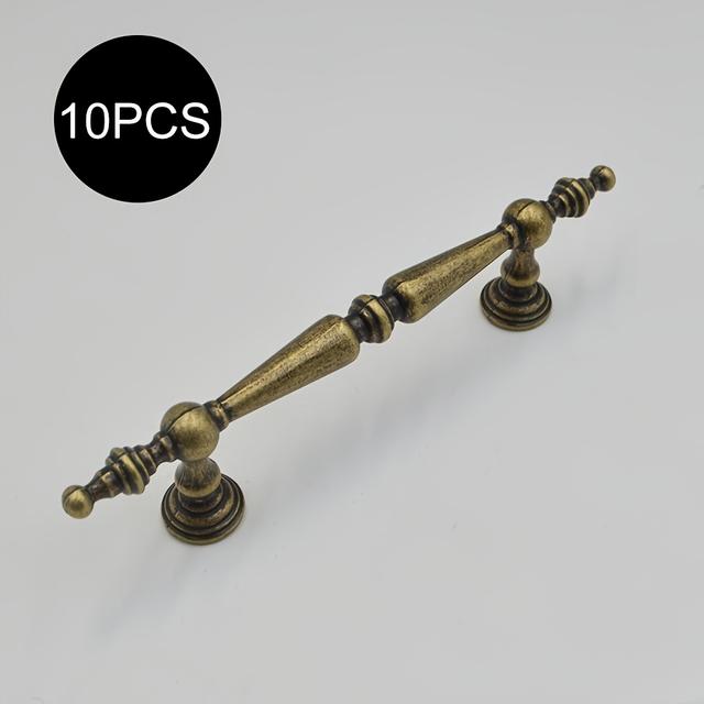 TEMU 10 st skåp- och garderobsdörrhandtag - Vintage borstad metallhandtag för lådor, hårdvara lämplig för skåp, garderober, byråer - Ornamentala dörrhandtag