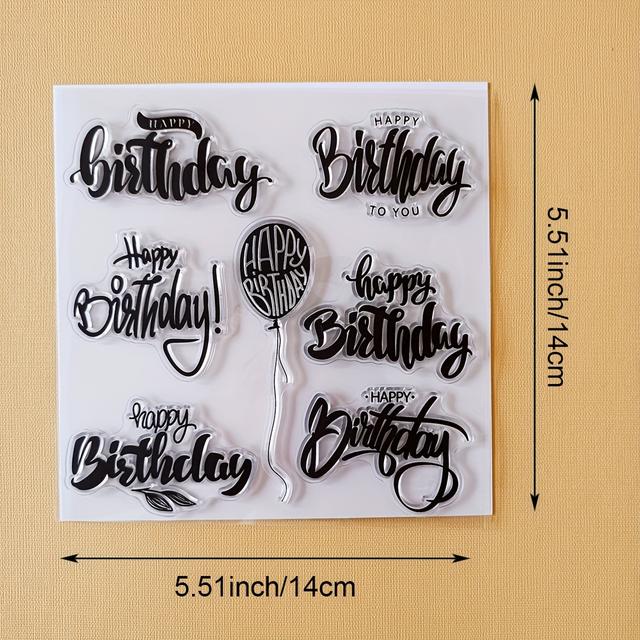 TEMU Klare Stempel für Scrapbooking und Kartenherstellung mit einem "Happy Birthday" Textballon, für Albumdekoration