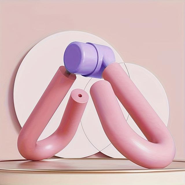 TEMU 1 pieza entrenador de piso pélvico y muslos rosa con bola azul - rehabilitación posparto y moldeador corporal para piernas e hípica, equipo de ejercicios para fortalecer el core, material ABS