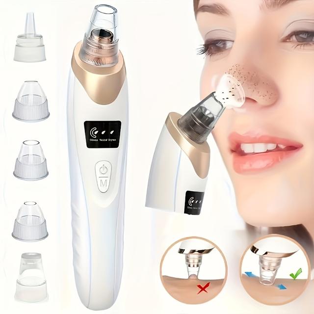 TEMU Rechargeable Remover Kit - Usb Charging, 4 & Multiple Nozzles, Pore Cleansing For Skincare Beginners & Enthusiasts