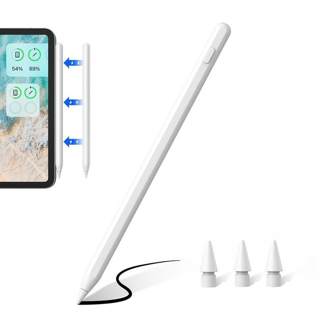 TEMU Ipad Pencil Stylus Pen Compatible For Ipad Air 5/4/3, Mini 7/6/5, Pro 11"/12.9"/13" Tablets With Magnetic Charging & Usb, Stylus Pen With Palm Rejection, Compatible For Ipad A16/10/9/8/7/6