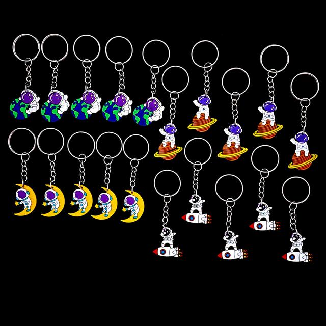 TEMU 20pcs -border Cute Astronaut Keychain Set - Perfect For Car Keys And Bag Charms - Ideal Handbag And Car Accessories - Gift