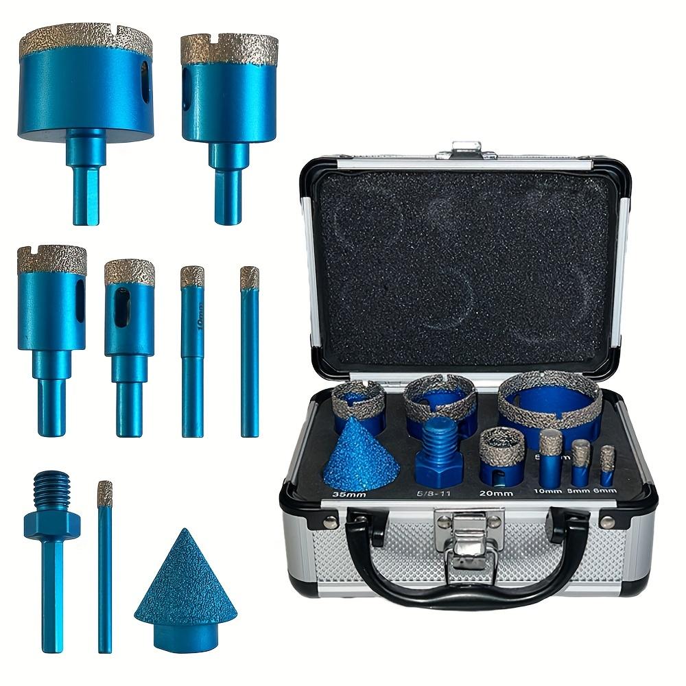 TEMU 9pcs Factory Wholesale Set Of Soldering Dry Drilling Heads For Hole Opening, All-ceramic, Tile, Granite, Marble Drilling