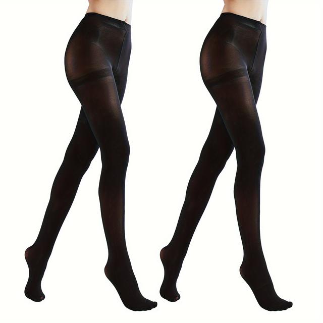 TEMU Of Black Tights For Women, Plus Size 60d Semi-opaque Tights, Control Top Microfiber Pantyhose Designed For Women.