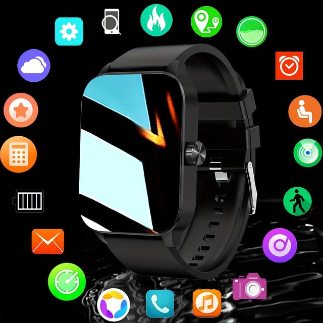 TEMU ساعة رياضية متعددة الوظائف جديدة، شاشة لمس كاملة عالية الدقة 1.85 بوصة، تصميمات 3D ديناميكية متنوعة، بطارية طويلة الأمد، دعم تنبيهات رسائل تطبيقات متعددة، 100+ وضع رياضي، ساعة لياقة بدنية