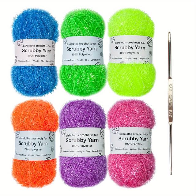 TEMU Funkelndes Acrylgarn Hochwertiger Glasfaserfaden für Handweben DIY , Hüte, Schals, Jacken