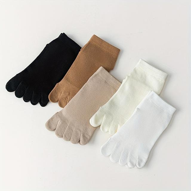 TEMU 5-пакет жіночих п’ятипалих шкарпеток, літні тонкі сітчасті дихаючі короткі для жінок