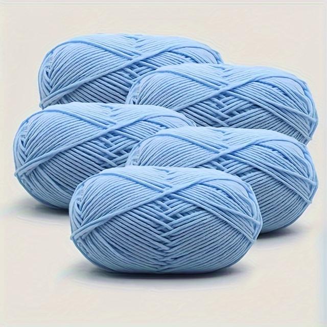 TEMU 5- (5pcs) Yarn Blend - 4-ply Thick 2.5mm Crochet & Knitting Thread, Vibrant Assorted Colors (,,,) - Suitable For Scarves, Hats, Amigurumi - 76.5 Yards Each